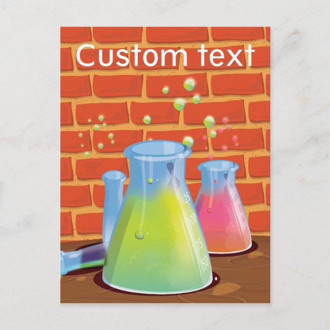 Cartão Postal Vidro de desenho animado Equipamento científico em (Frente)