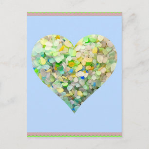 Cartão Postal Vidro do Mar Coração Aqua