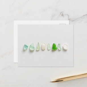 Cartão Postal Vidro marinho de cores diferentes, estética minima