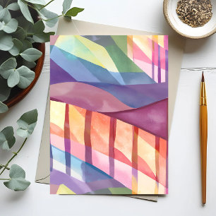Cartão Postal Vidro Pintado   Arte Contemporânea Abstrata Colori