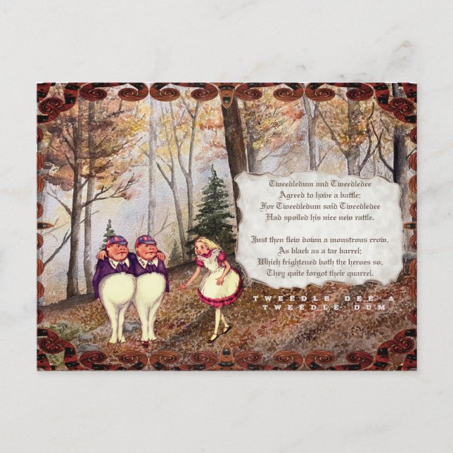 Cartão Postal Vidro Tweetle Dee Tweetle Dum Song (Frente)