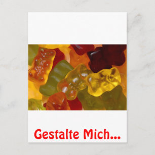 Cartão Postal Viele bunte Gummibärchen