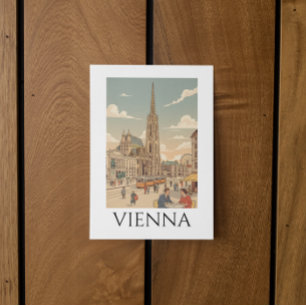 Cartão Postal Viena Áustria Café Cultura de Viagens Antigas