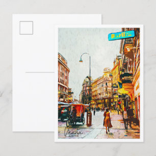 Cartão Postal Viena Áustria Linda Cidade de Pintura Petrolífera