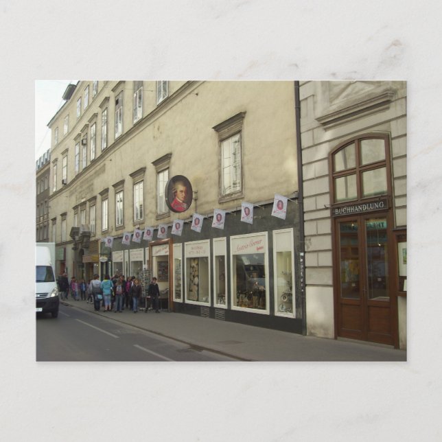 Cartão Postal Viena Áustria Mozart (Frente)