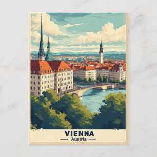 Cartão Postal Viena Áustria Primeira Viagem Memória Para Fãs de