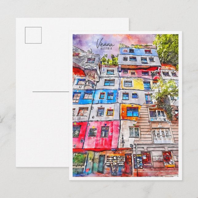 Cartão Postal Viena, Áustria, viagens vintage (Frente/Verso)