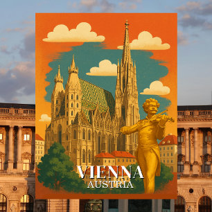 Cartão Postal Viena Áustria - Viagens vintage Europeia