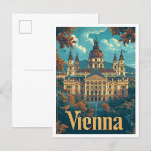 Cartão Postal Viena Áustria Vintage Art Viagem