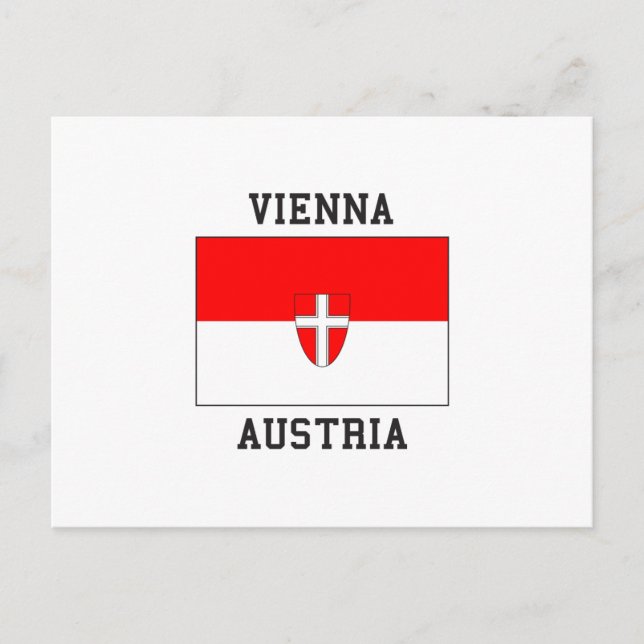 Cartão Postal Viena, Bandeira da Áustria (Frente)