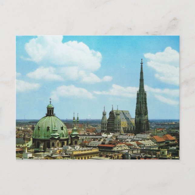 Cartão Postal Viena, Catedral de Stephen da Rua, Áustria (Frente)