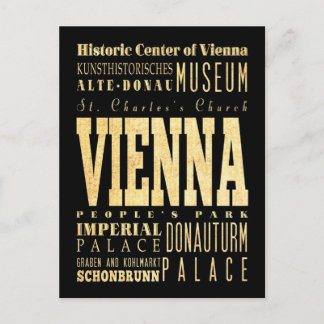 Cartão Postal Viena, Cidade da Áustria, Tipografia Art