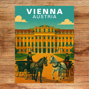 Cartão Postal Viena, Palácio Imperial da Áustria & Cavalos
