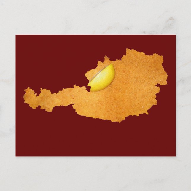 Cartão Postal Viennese Schnitzel - Mapa Da Áustria (Frente)