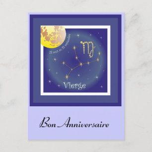 Cartão Postal Vierge 23 août au 23 septembre Postkarte