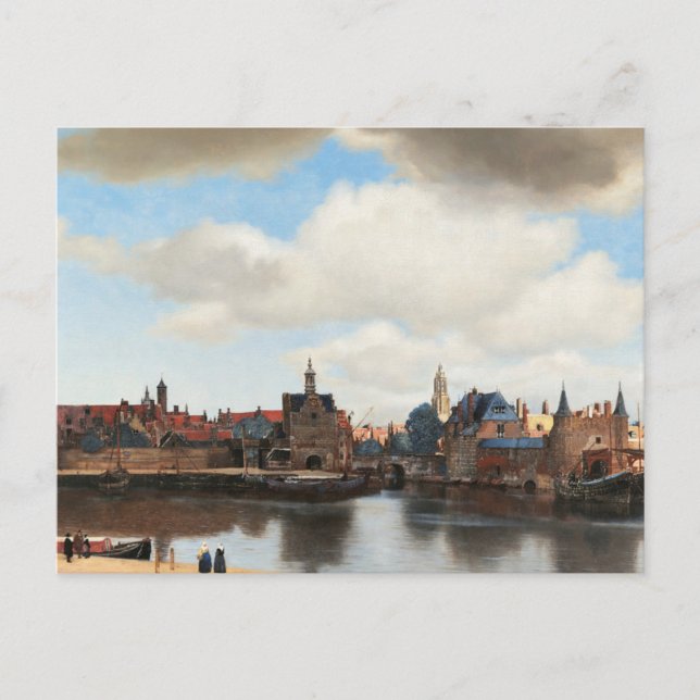 Cartão Postal View of Delft by Johannes Vermeer (Frente)
