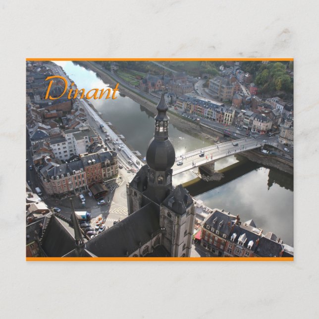 Cartão Postal View of Dinant and River Meuse, Bélgica (Frente)