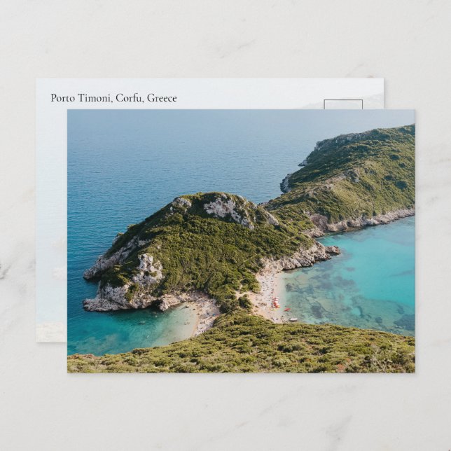 Cartão Postal View of Porto Timoni beach, Corfu island (Frente/Verso)