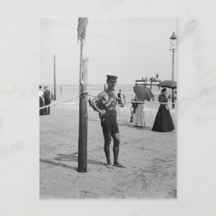 Cartão Postal Vigilante da Praia de Brighton, 1906