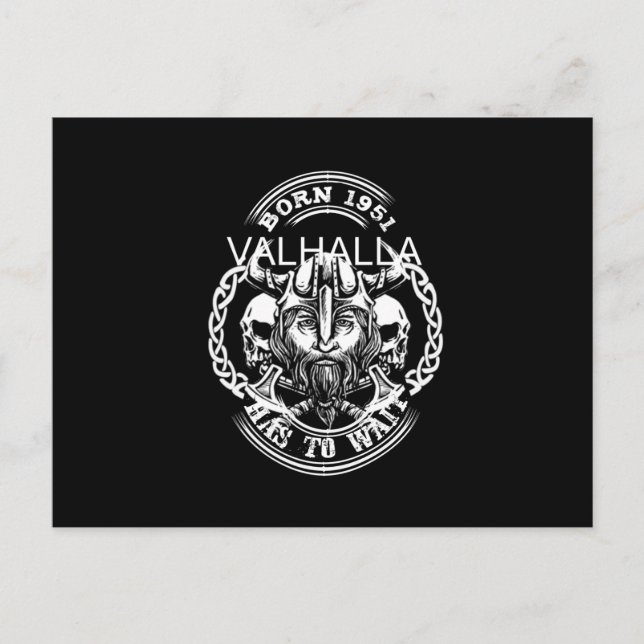 Cartão Postal Viking Birth Ano 51 "Valhalla Tem Que Esperar" (Frente)