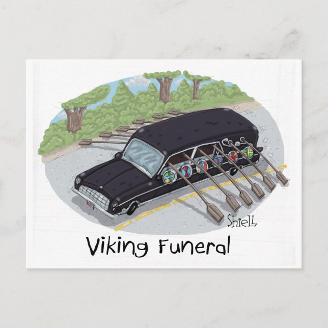 Cartão Postal Viking Funeral. (Frente)