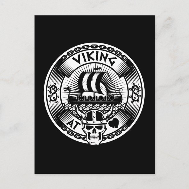 Cartão Postal Viking no coração (Frente)