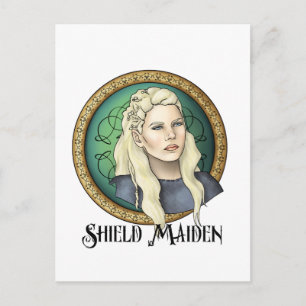 Cartão Postal Viking Shield Maiden