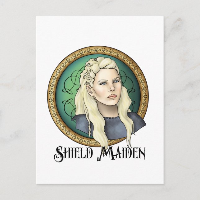 Cartão Postal Viking Shield Maiden (Frente)