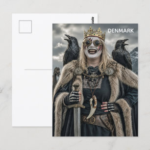 Cartão Postal Viking Super Legal da Mulher da Dina