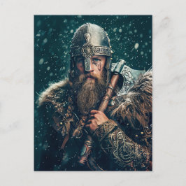 Cartão Postal Viking Warrior in Authentic Attire