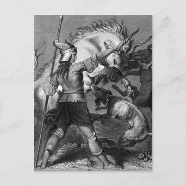 Cartão Postal Viking Women with Spear and Winghelmet (Frente)