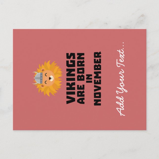Cartão Postal Vikings são nasceres em novembro Zur82 (Frente)