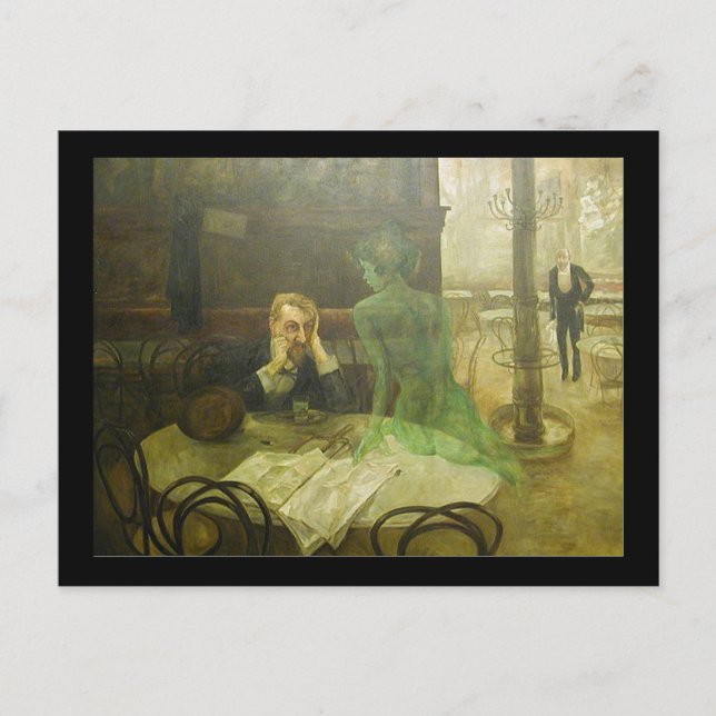 Cartão Postal Viktor Oliva. Bebedor de Absinto (Frente)