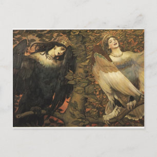 Cartão Postal Viktor Vasnetsov - As Aves da Alegria e do Tristez