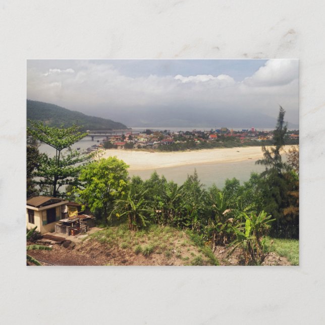 Cartão Postal Vila das ilhas de pesca, Vietname (Frente)