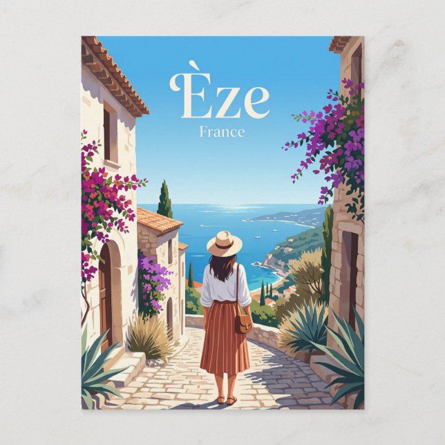Cartão Postal Vila de Èze França (Frente)