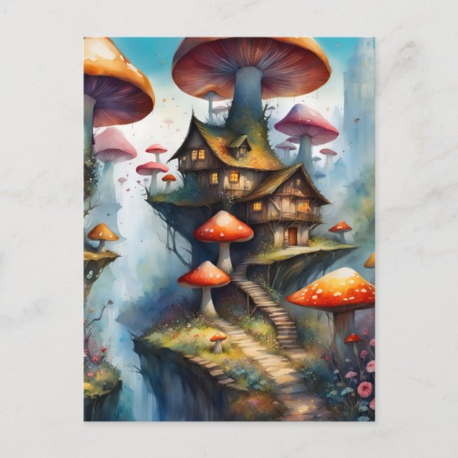 Cartão Postal Vila de fadas colorida, Postcrossing (Frente)