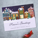 Cartão Postal Vila de inverno de Natal | Saudações da temporada<br><div class="desc">O logotipo da sua empresa pode ser adicionado aqui: http://www.zazzle.com/store/selectpartysupplies</div>