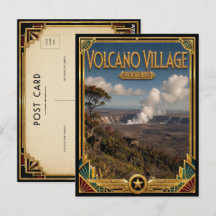 Vila do Vulcão Havaí Arte Deco Vintage Idade Doura