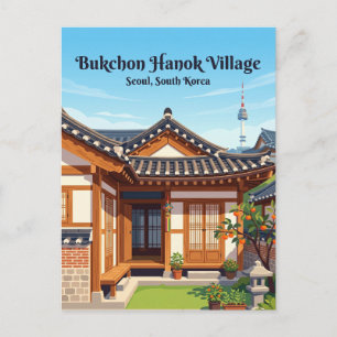 Cartão Postal Vila Hanok de Bukchon Coreia do Sul