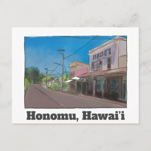 Cartão Postal Vila Histórica de Plantação Havaiana Honomu Nostál