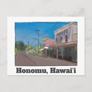 Cartão Postal Vila Histórica de Plantação Havaiana Honomu Nostál