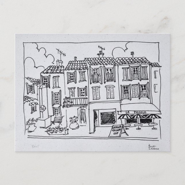 Cartão Postal Vila Medieval de Biot, França (Frente)