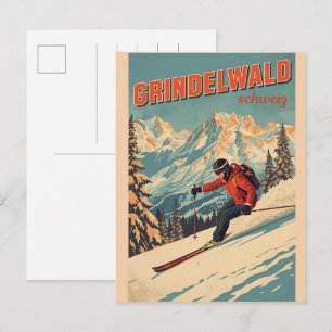 Cartão Postal Vilaça Grindelwald Village Suíça presente da natur