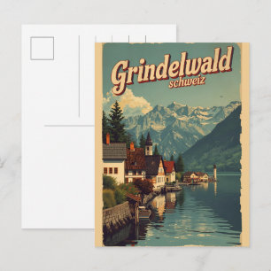 Cartão Postal Vilaça Grindelwald Village Suíça presente da natur
