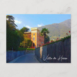 Cartão Postal Villa de Herra Lenno Lake Como Itália