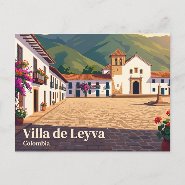 Cartão Postal Villa de Leyva, Boyacá, Colômbia (Frente)