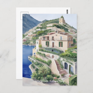 Cartão Postal Villa Treville Positano Itália Arte Exclusiva