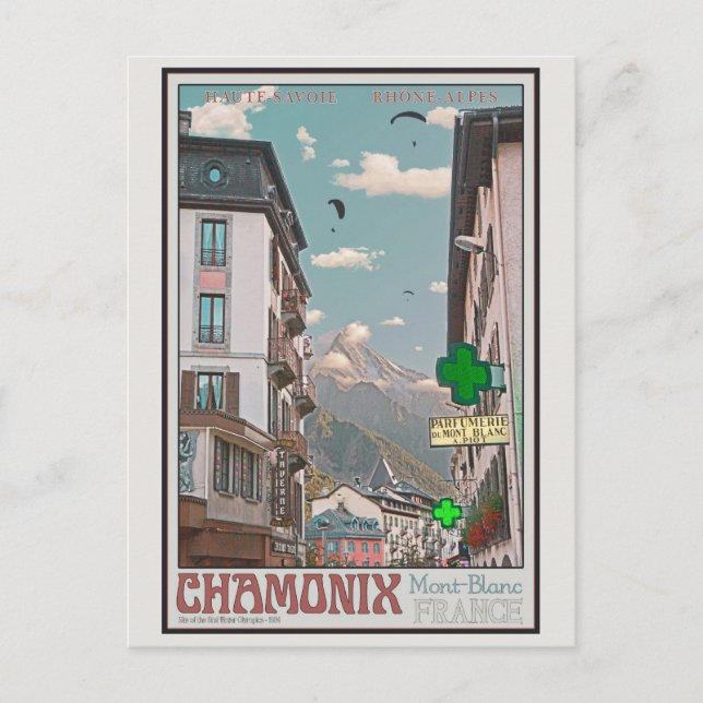 Cartão Postal Village of Chamonix (white) (Frente)