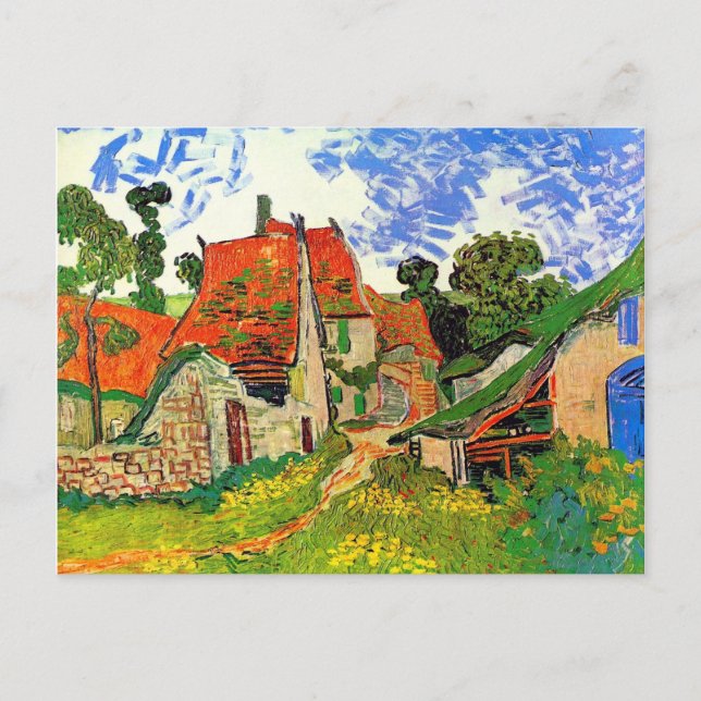 Cartão Postal Village Street Auvers Van Gogh Fine Art (Frente)